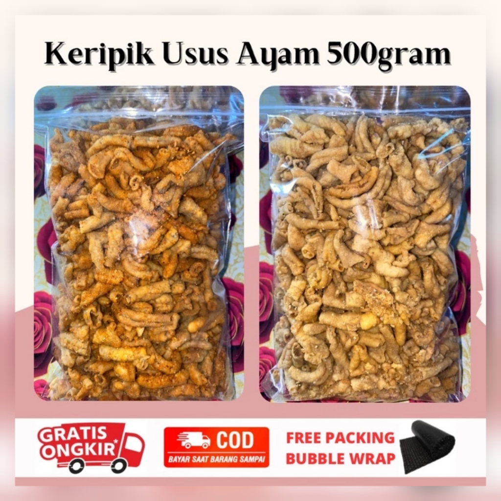 

KERIPIK USUS CRISPY PEDAS DAUN JERUK 500GR (BACA DESKRIPSI BOX)