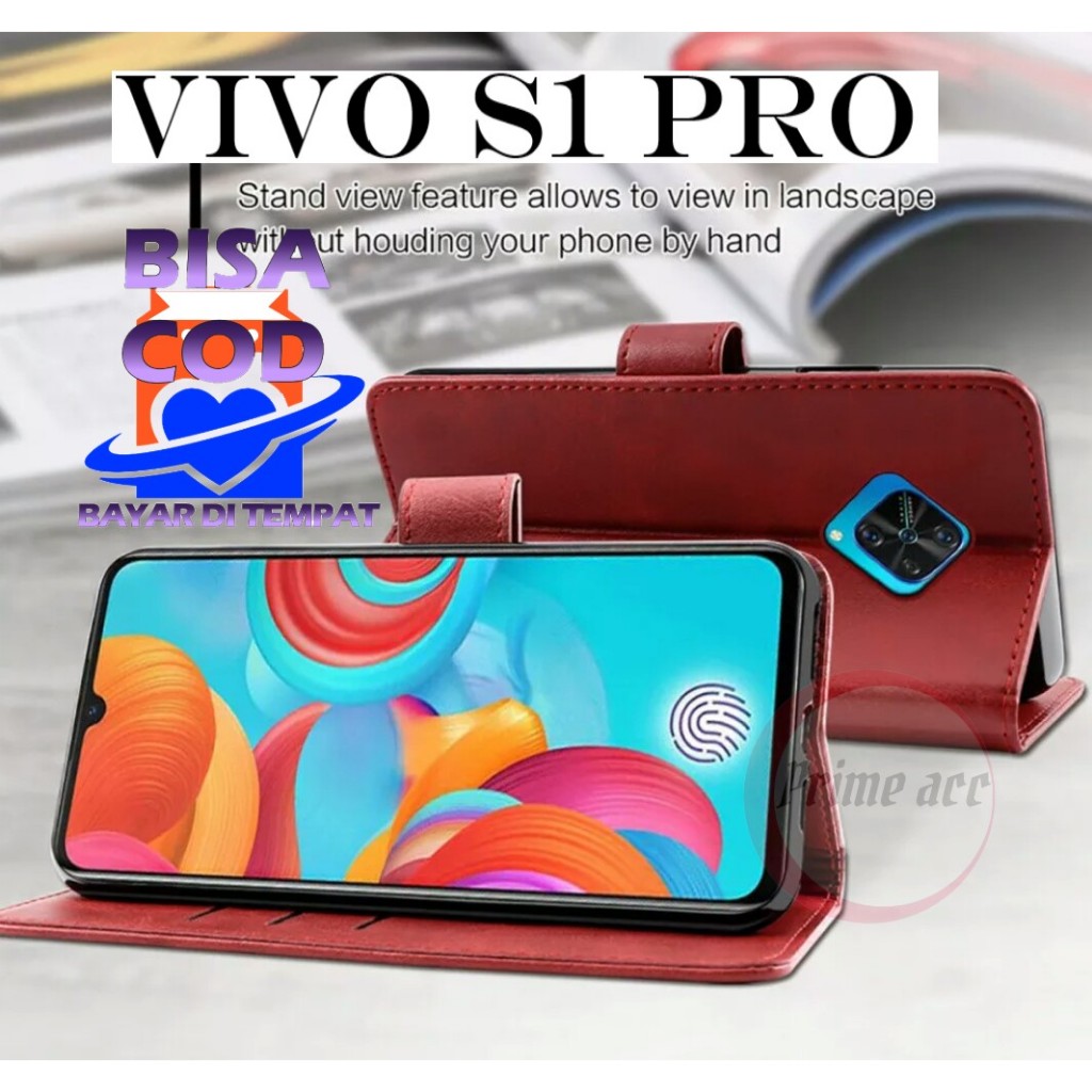flip case vivo S1 PRO leather case casing dompet handphone