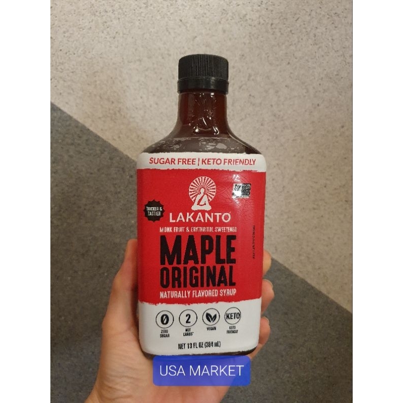 

Lakanto Monkfruit Sweetened Maple Flavored Syrup 384 ml sirup maple bebas gula