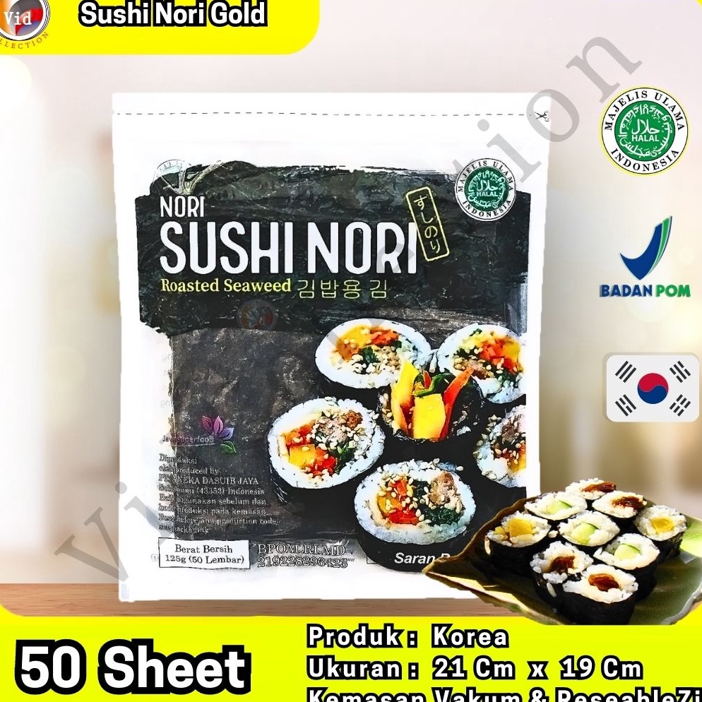 

GROSIR Java Sushi Nori Roasted Seaweed Rumput Laut 5 Lembar