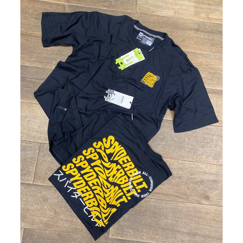 Kaos Spyderbilt Original Lengan pendek Champagne men Boxy tee Black