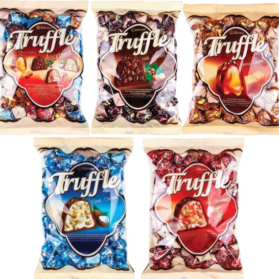 

FREE ONGKIR Coklat Elvan Arab Turki Truffle Chocolate Assortment Caramel Hazelnut Coconut Strawberry Kemasan Bag 4gr ED 225
