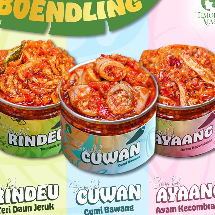 

Penjualan TerbaikCOD BOENDLING SAMBAL TIMOEN MAS 3 Varian Sambal Favorit Timoen Mas