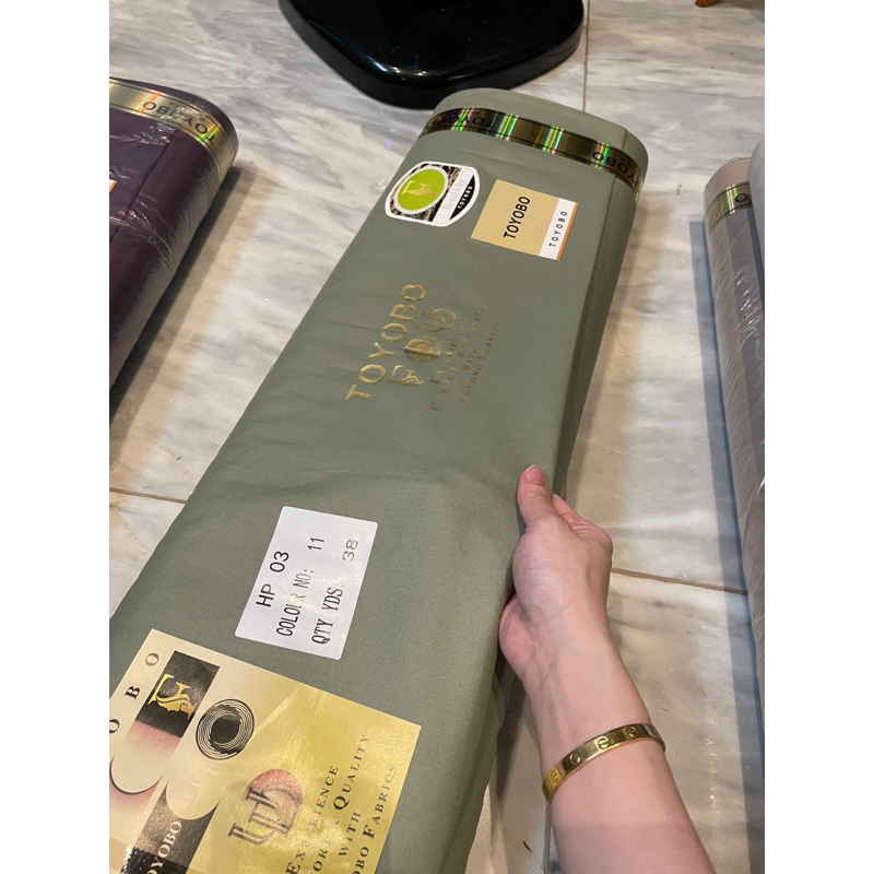 1/2 Meter Kain Katun Toyobo Royal Mix RM/ Kain Toyobo / Bahan Gamis, Dress, Tunik Warna Hijau Sage G