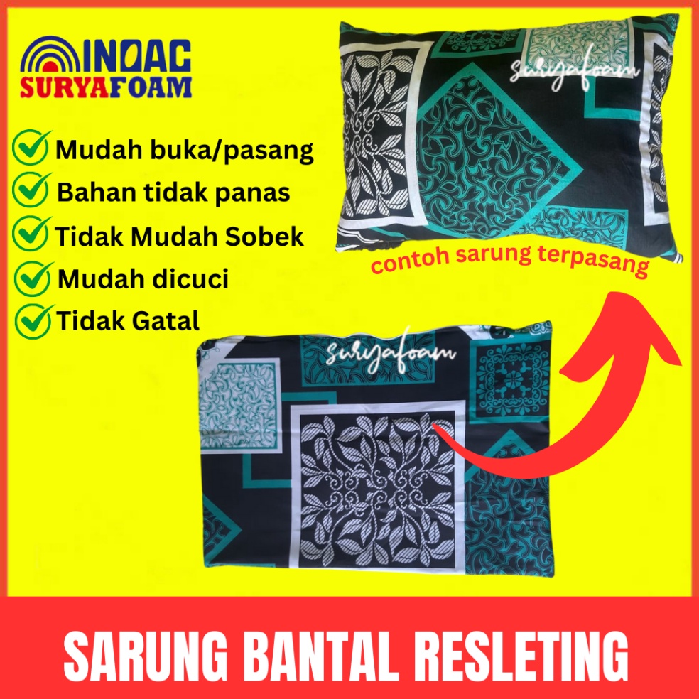 GROSIR MURAH Sarung Bantal  Guling Resleting  Bantal Dewasa Motif Random