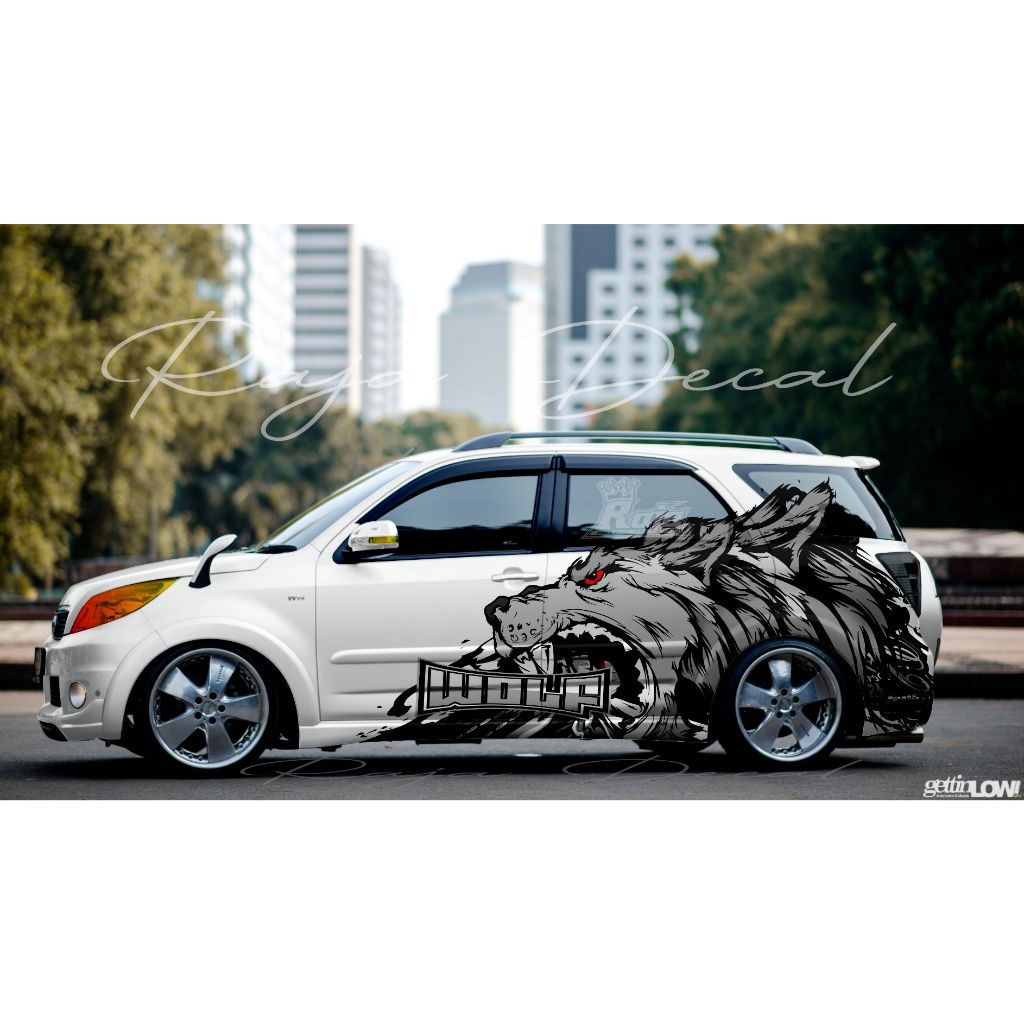 Sticker Decal Striping Mobil Rush Old Desain Wolf