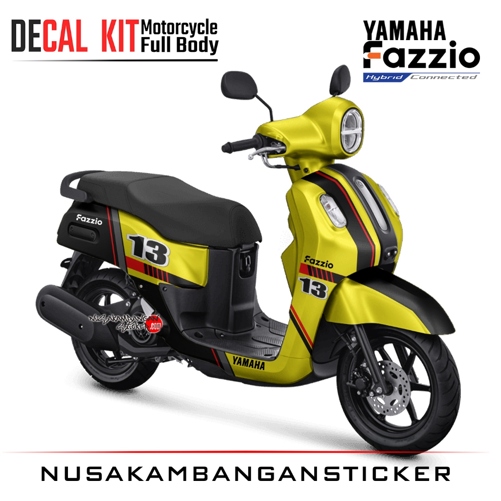 Decal Kit Sticker Fazzio Black Yelow Modifikasi