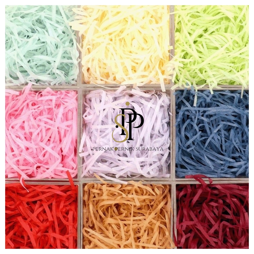 

KERTAS CACAH SHREDDED PAPER KERTAS SERUT ISIAN KOTAK BOX SOUVENIR PAPER BAG JELLY BAG PEMANIS KADO ULANG TAHUN ULTAH HADIAH HAMPERS