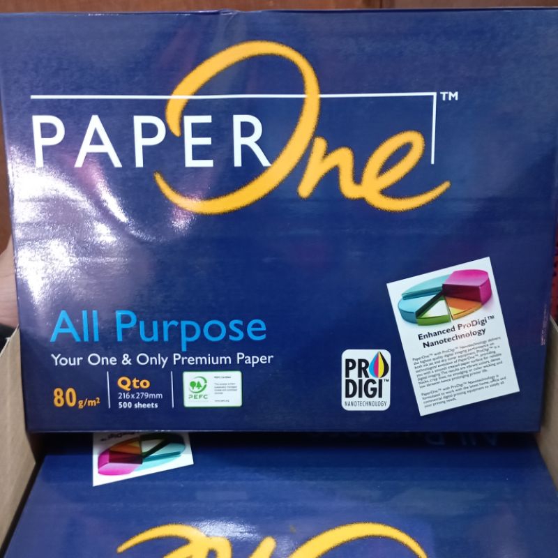 

KERTAS HVS PAPER ONE QUARTO 80gsm ( 500 lembar ) / pack