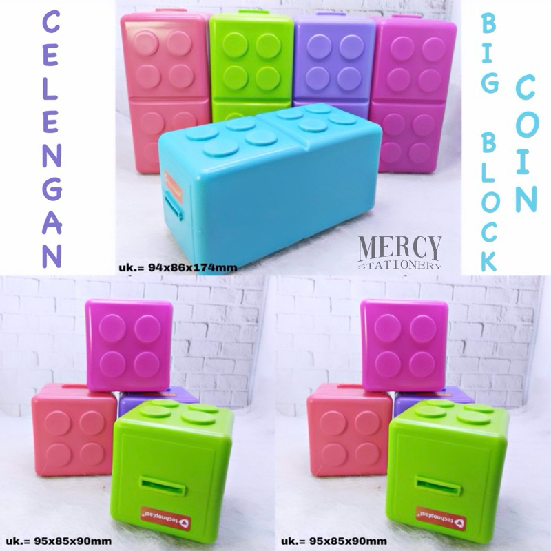 Celengan Blocks Lego Koin Piggy Bank Block Coin Technoplast