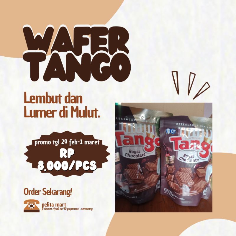 

TANGO WAFER CHOCOLATE KEMASAN POUCH 100gr