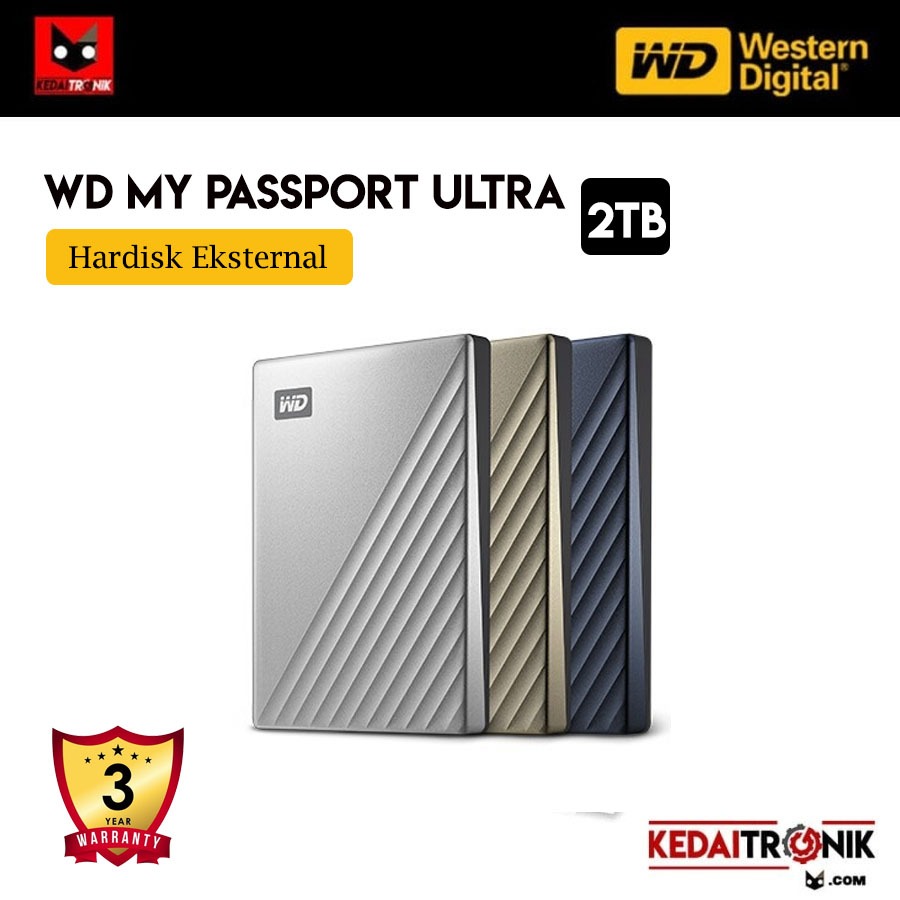 Harddisk Eksternal WD HDD 2TB My Passport Ultra 2TB Type C USB 3.1
