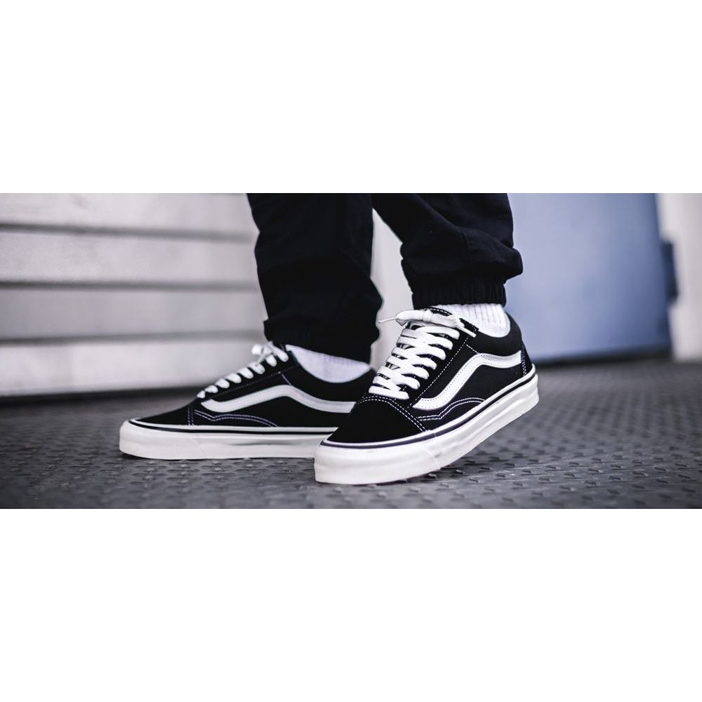 SEPATU OLD SKOOL (GREED ORI) HITAM PUTIH SEPATU SEKOLAH PRIA WANITA