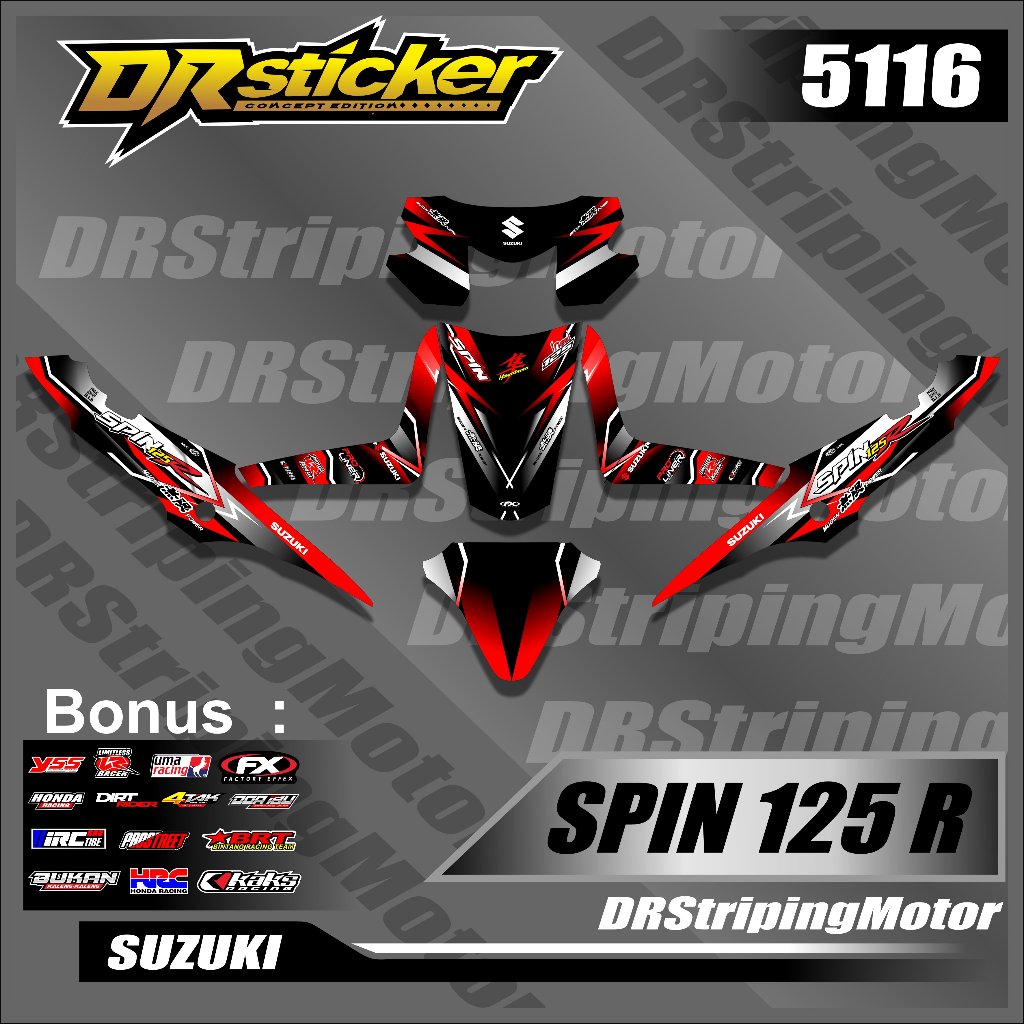 Decal Sticker Strip Variasi Suzuki Spin 125 Moto Gp / Spin Gp | Spin 125 R | Spin 125 Nr | Decal Spi