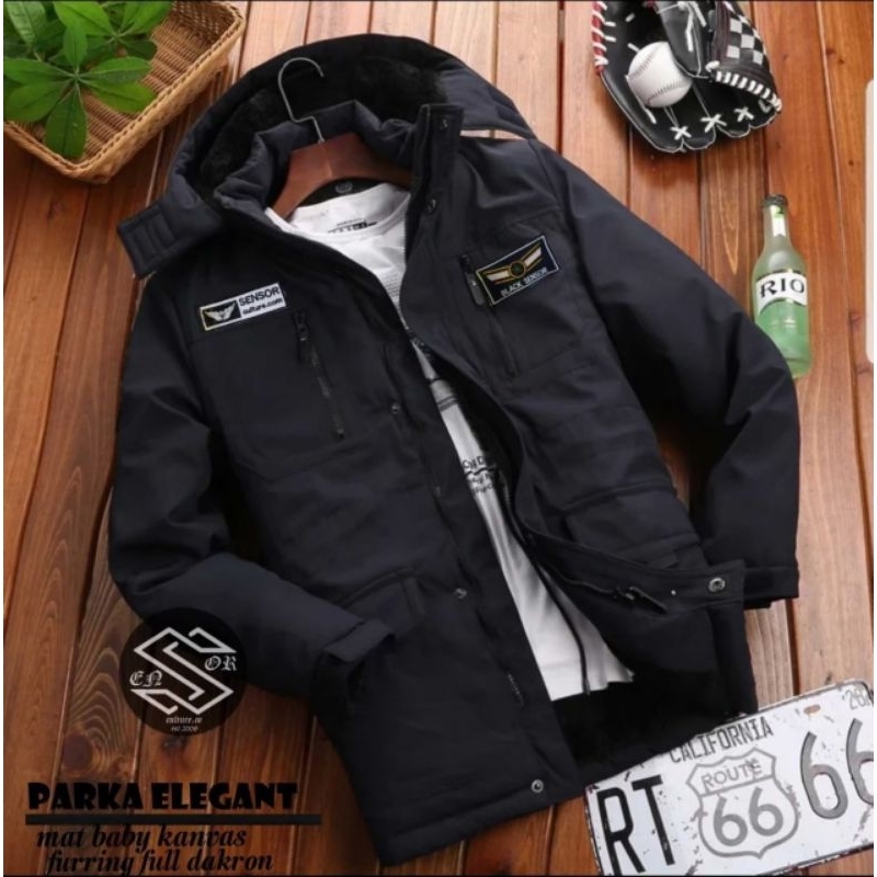 GRAZZY - Jaket Parka Kanvas Elegan SNSR / Jacket Pria Musim Dingin Sensor