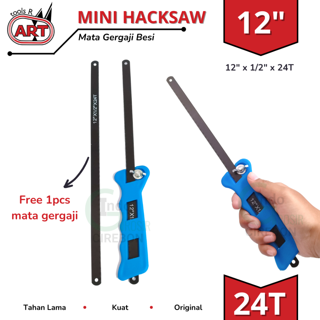 Gagang Gergaji Besi 12" Kecil Mini Hacksaw Mata Gergaji Kayu Pipa PVC Bonsai Super Tajam