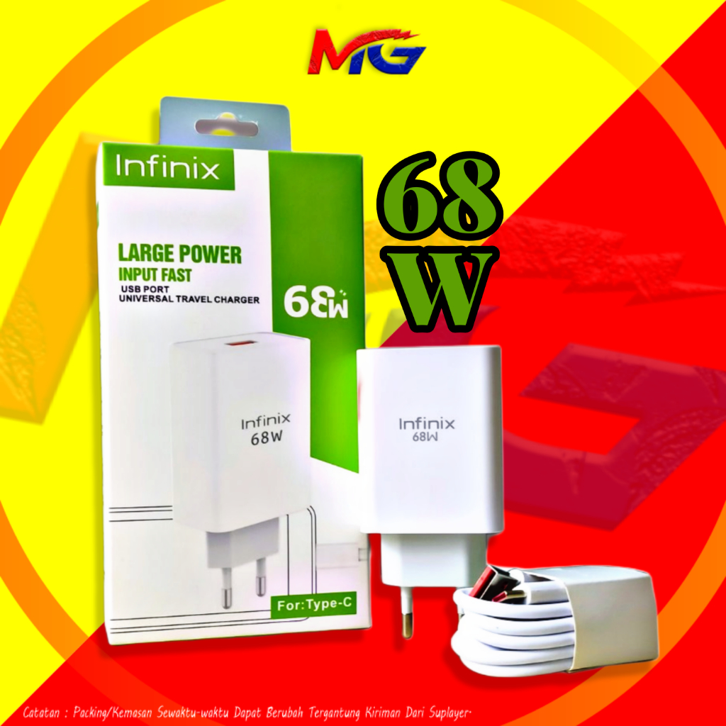 Charger Infinix 68W Original Note 30 Pro infinik Zero 30 5G USB-C Fast Charging
