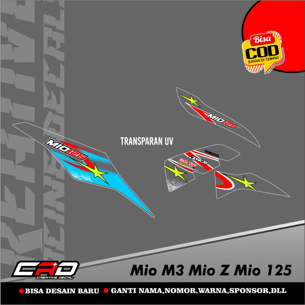 Stiker Transparan Mio M3/Z Decal Striping Standar Mio M3/Z Premium Racing stiker mio m3 stabilo stik