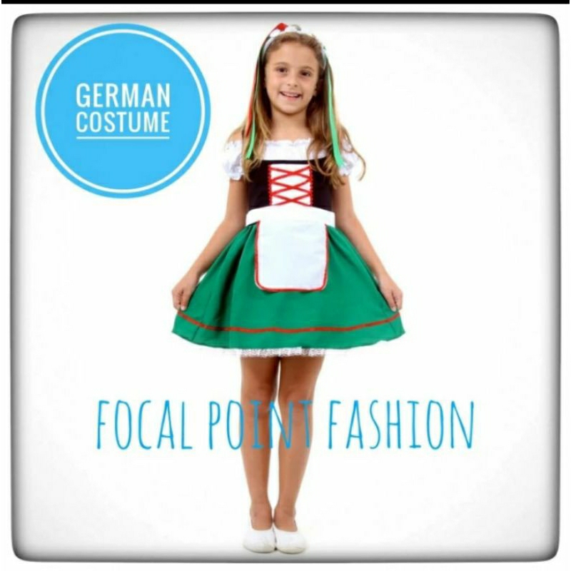 kostum Jerman Bavarian dirndl anak Gretel Oktoberfest costume