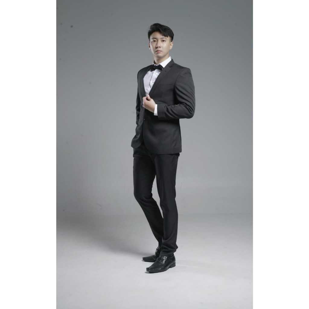 Jas Hitam keren pria modern slim fit formal terbaik joand fashion