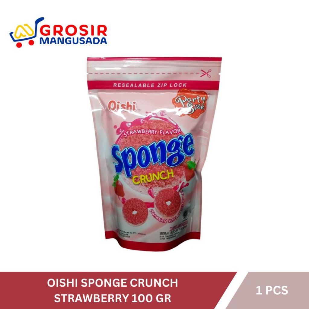 

Oishi Sponge Crunch Snack Rasa Strawberry 100gr