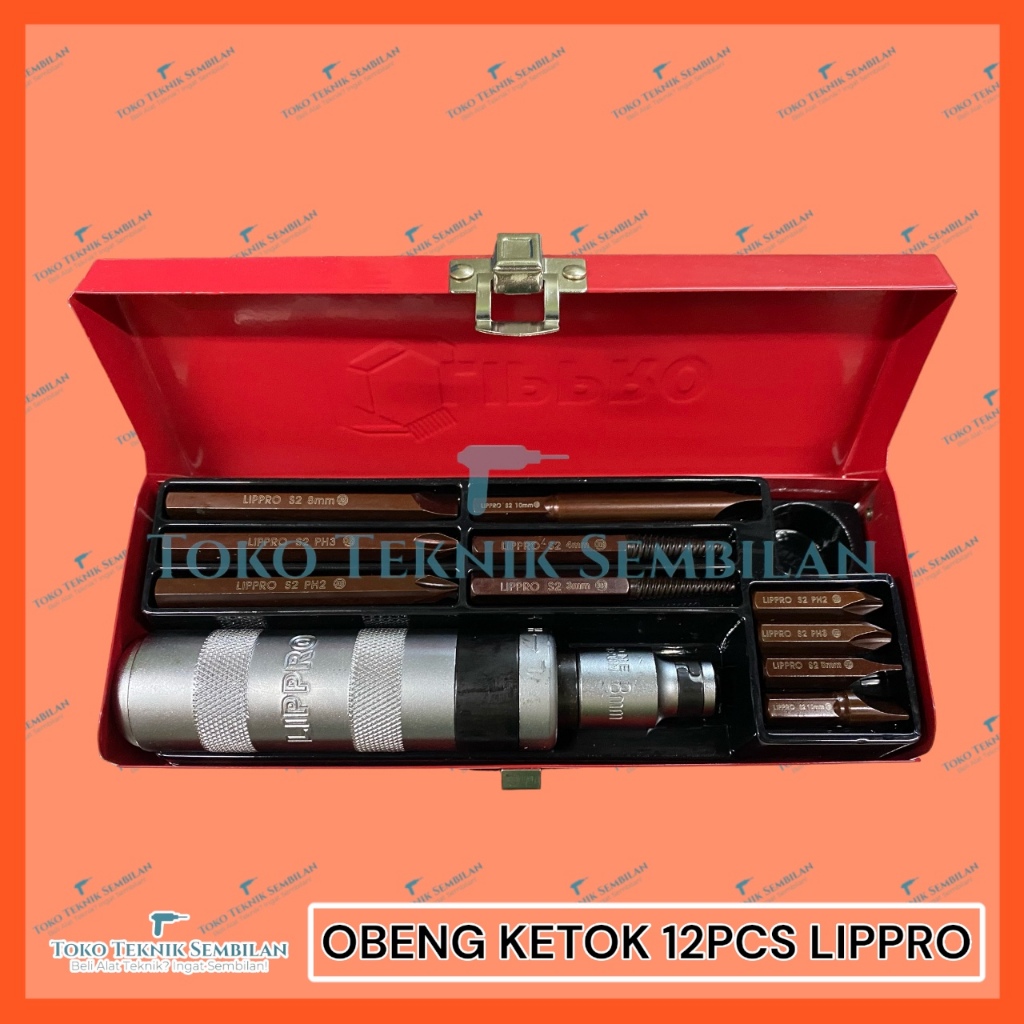 OBENG KETOK/OBENG GEDOR 12PCS LIPPRO