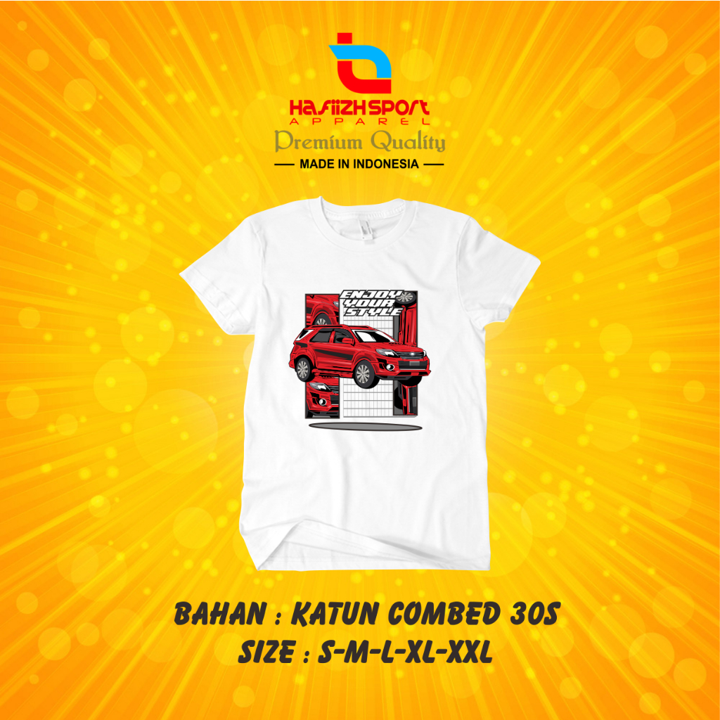 KAOS BAJU MOBIL BRIO ENJOY YOUR STYLE PREMIUM DISTRO