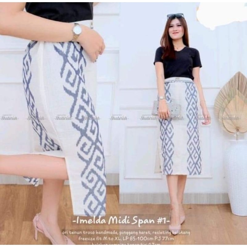 rok tenun span pendek - rok tenun span