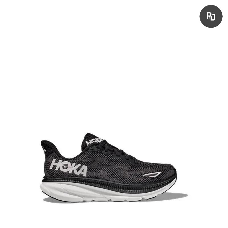 Hoka Clifton 9 Men’s Running Shoes - Black / White