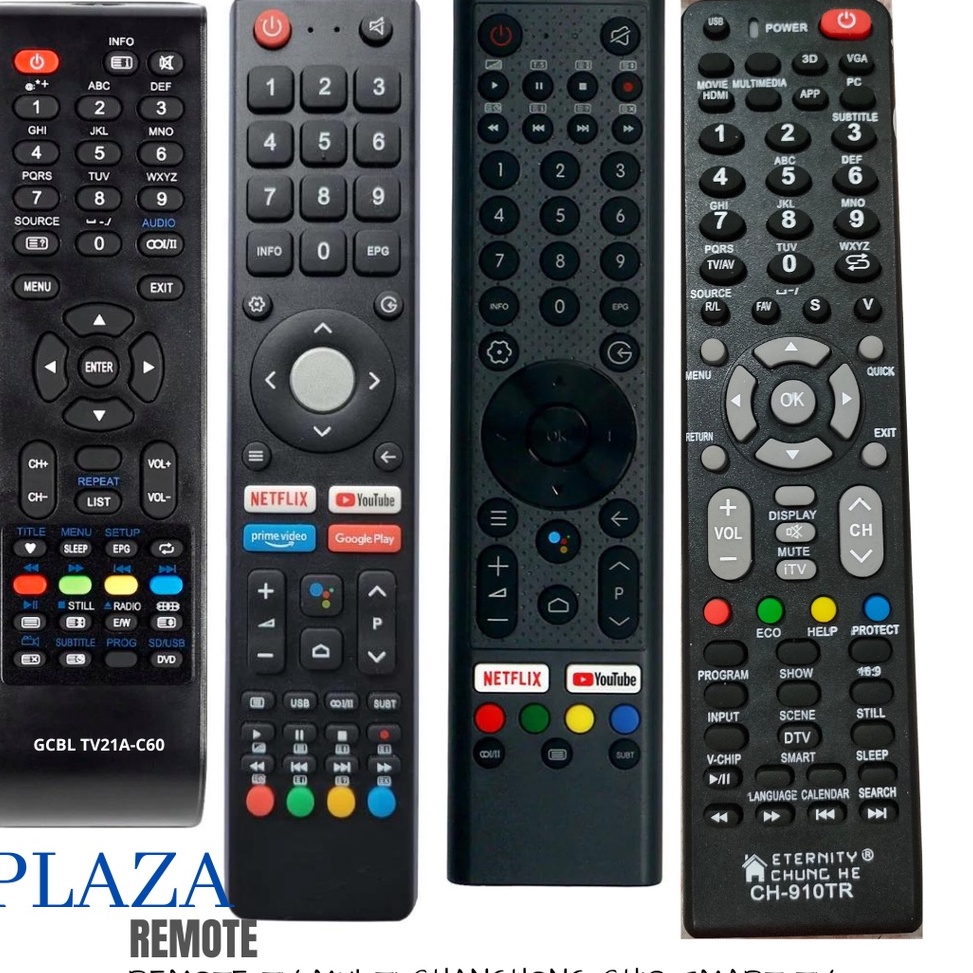 gc REMOTE TV CHANGHONG CHIQ SMART TV LED NETFLIX MULTIFUNGSI TANPA SETING