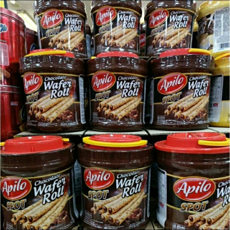Apilo Spot Wafer Roll Kaleng 500gr Rasa Coklat