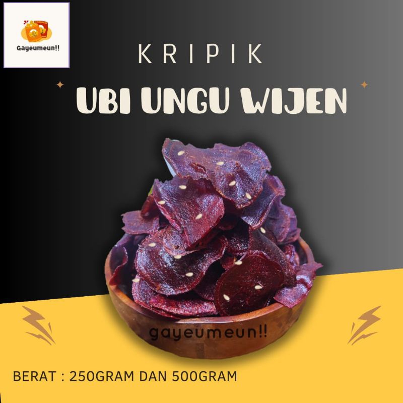 

Keripik Ubi Ungu Wijen Manis dan Renyah 250gram, Kripik Ubi Ungu Wijen, Cemilan Enak, Camilan murah kekinian, Snack bandung