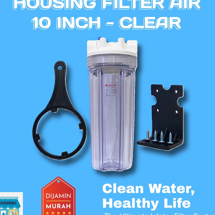 CWk HOUSING FILTER AIR NANOTEC NANO 1 INCH 1 CLEAR BLUE BIRU DRAT 12 34 1  TABUNG FILTER KECIL