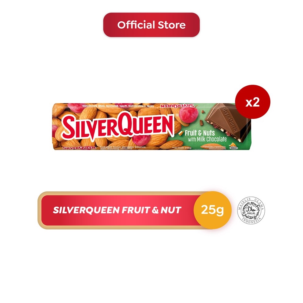 

MURAH LEBAY Silverqueen Fruit and Nuts 25 g x 2 pcs