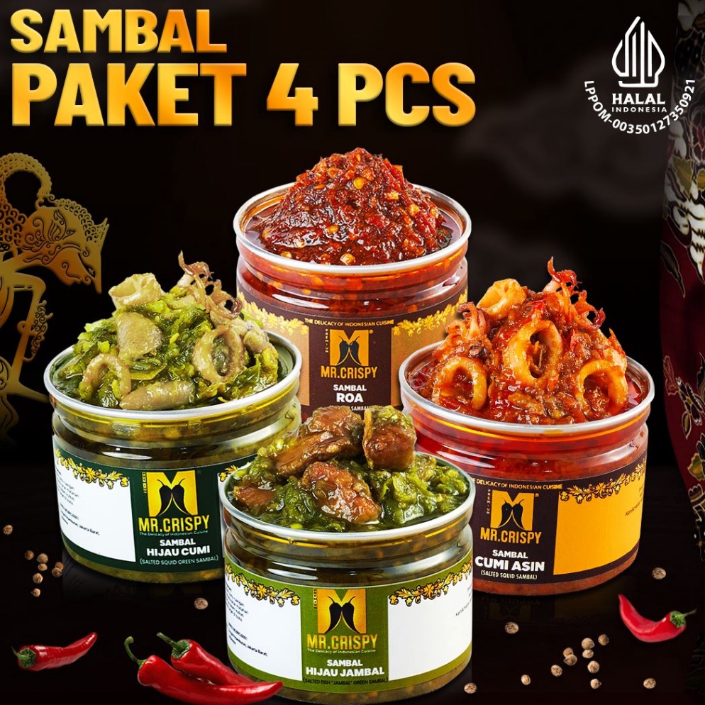 

Cuci gudang Paket Sambal MrCrispyPaket Sambal 4 Pcs