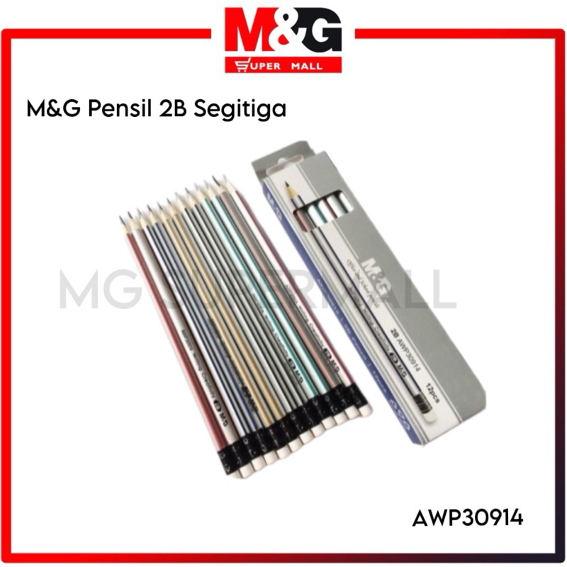 

M&G Pencil 2B W/Eraser / Pensil 2B Segitiga M&G Awp30914