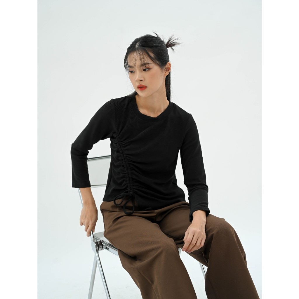 MASCOT Atasan Wanita Knitt Tangan Panjang (039) Top Blouse Serut