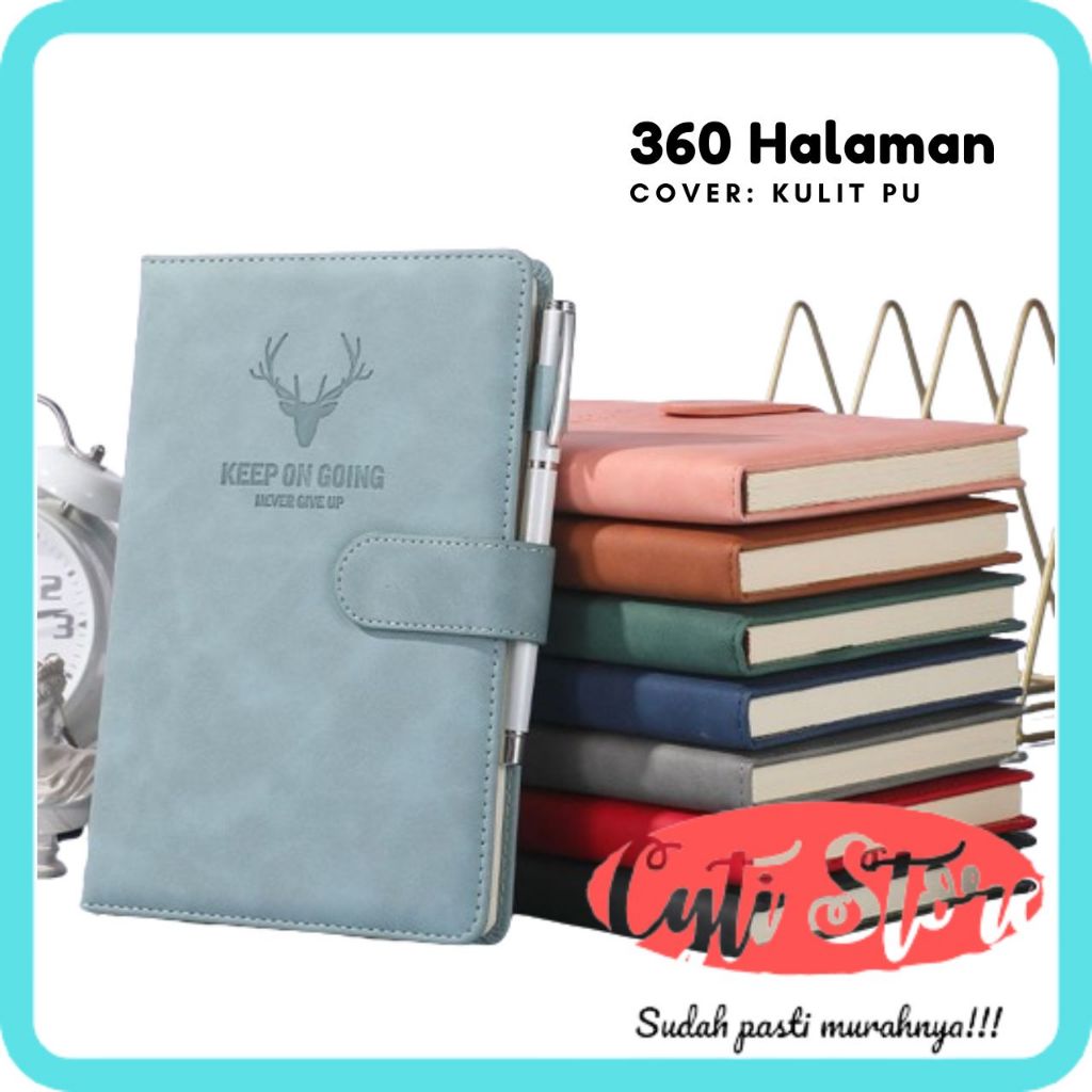 

Buku Catatan Harian Aesthetic Notebook Cover Kulit Magnetic Buckle A5