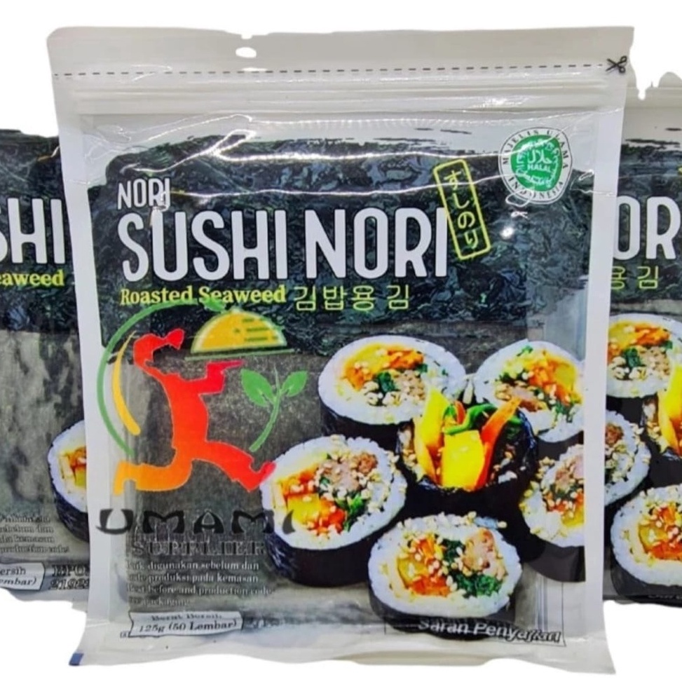 

GROSIR Java Sushi Nori 5 Lembar Rumput Laut Kering 5 Lembar Halal