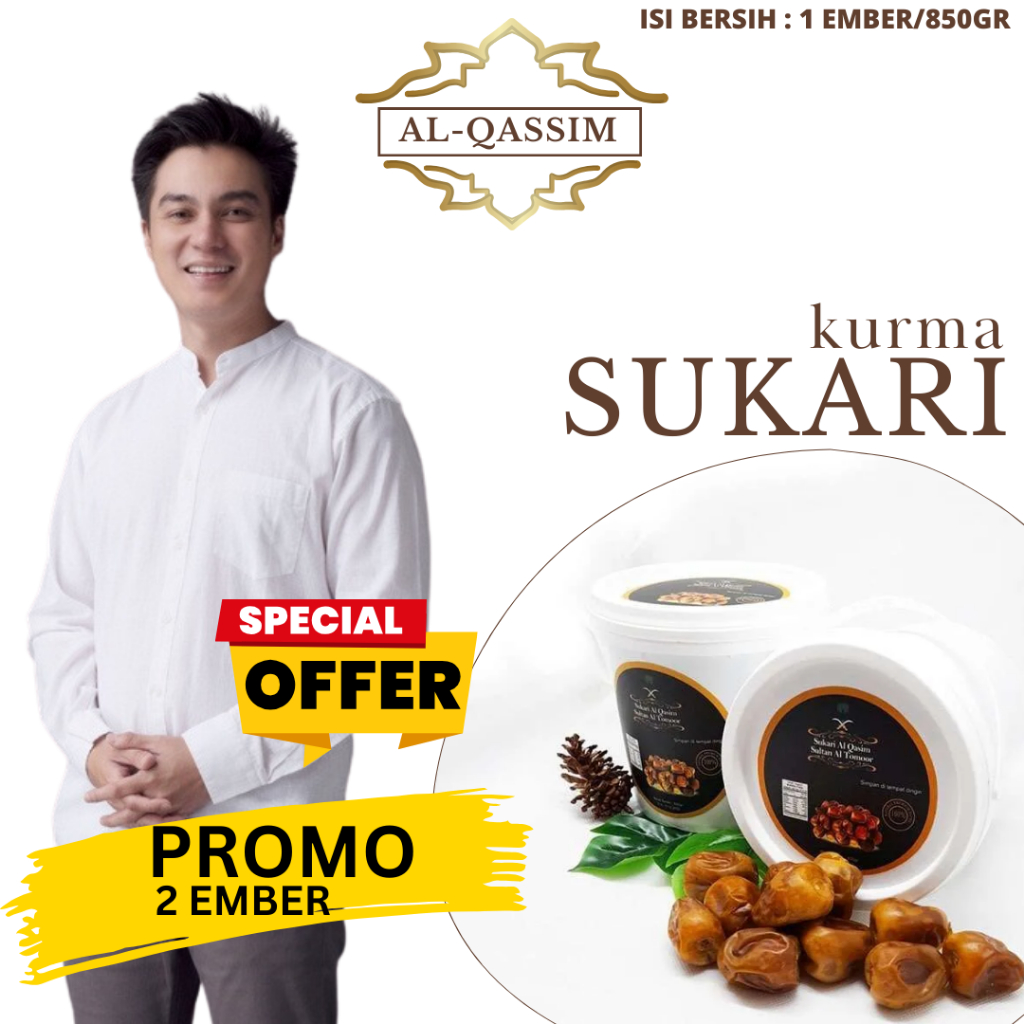 

Kurma SUKARI Ember Al-Qossim 850 GR/ Sukkari Ember Kurma Raja Premium Kualitas 100% SUPER PREMIUM