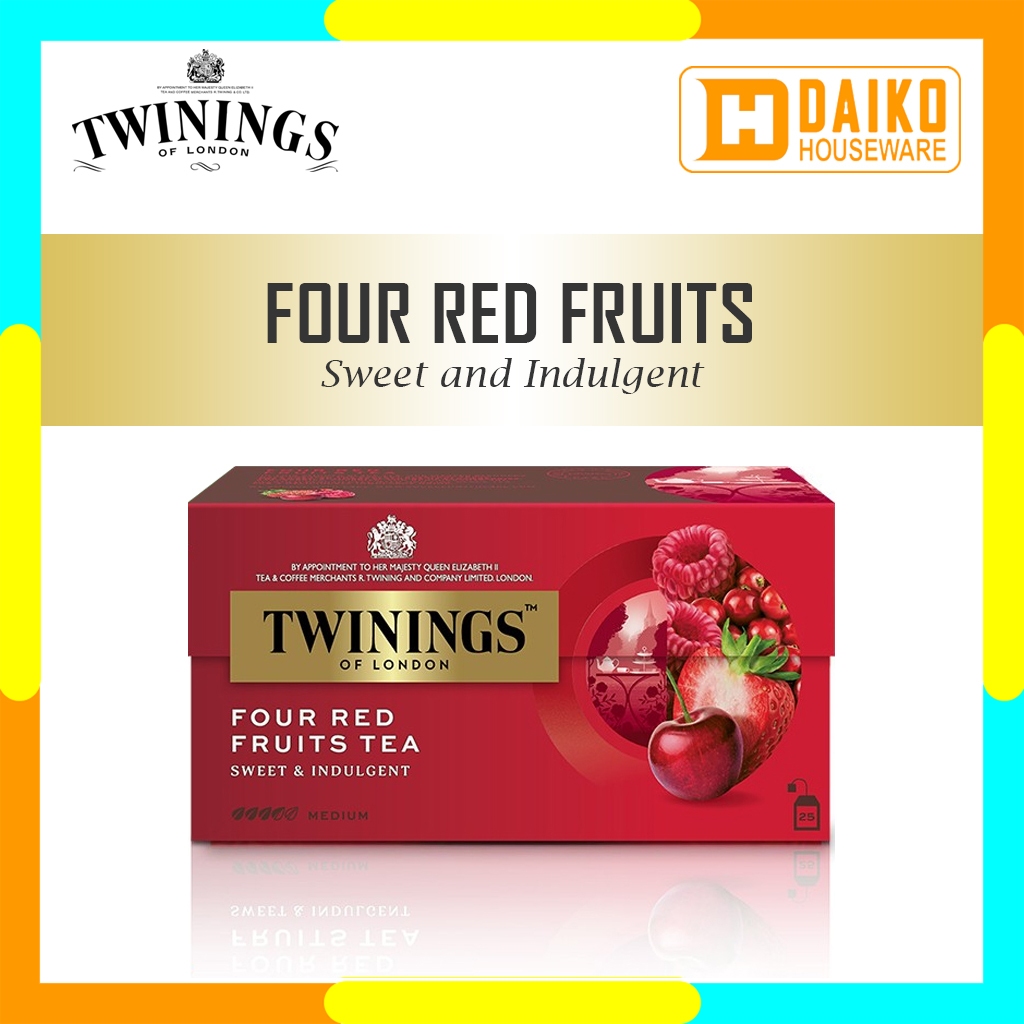 

Teh Hitam Celup Twinings Four Red Fruits 25 x 2gr Tea Bags Flavoured Tea Teh Hitam Kantong Rasa Buah