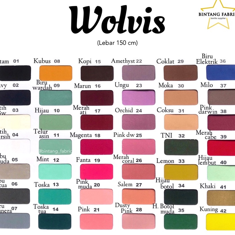 Stock ready Bahan Kain Wolfis Wolvis Wool Peach 1 meter