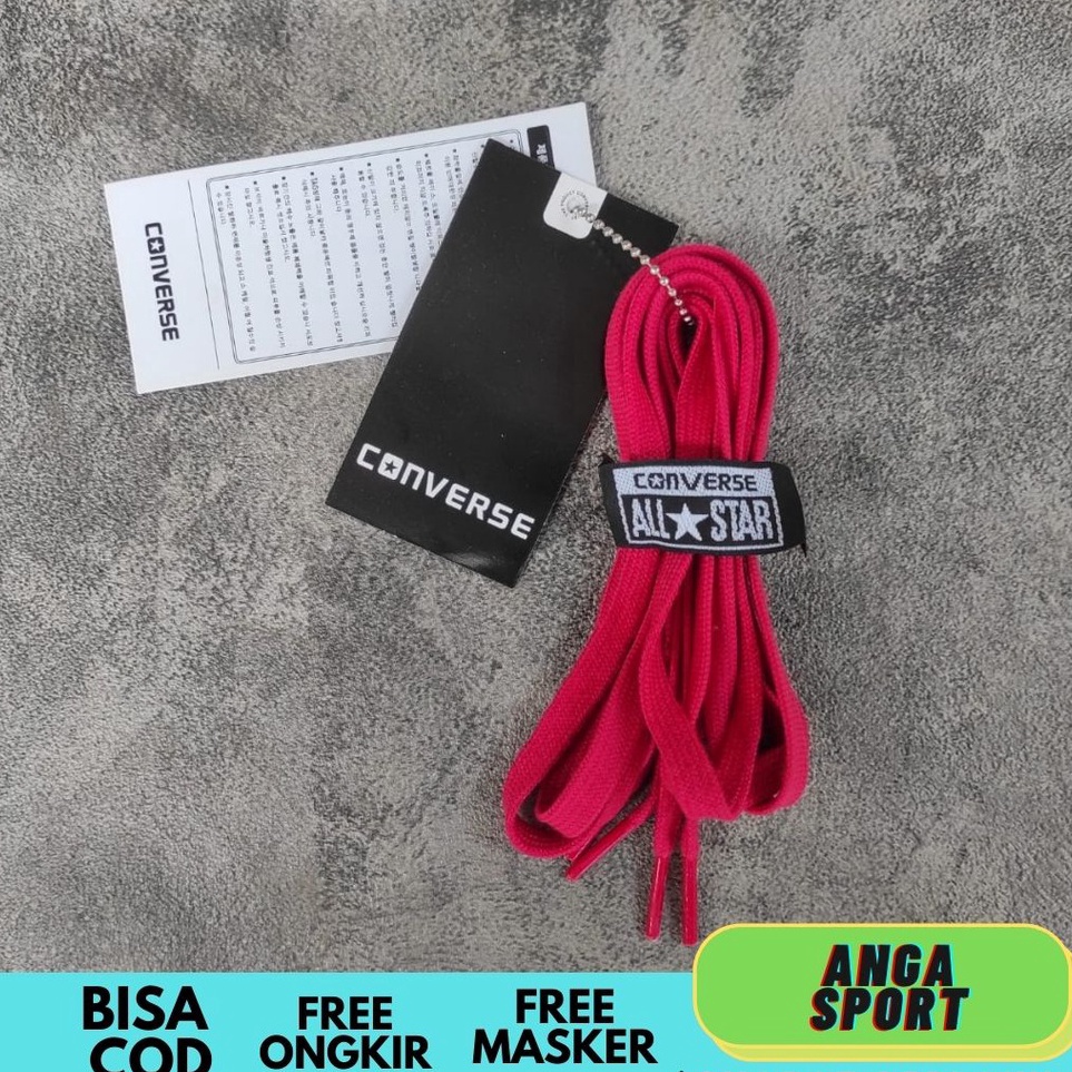 Promo Terheboh  TALI SEPATU CONVERSE FLAT PIPIH ORIGINAL  TALI SEPATU SHOELACES PANJANG 1112 CM PINK