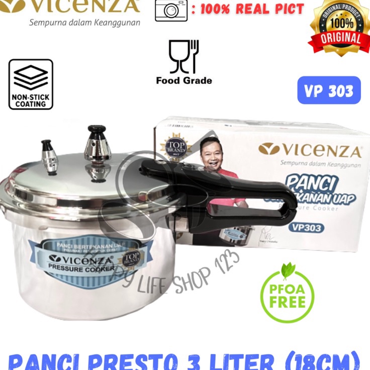 Panci Presto 3 Liter VICENZA  Presto 3 Liter VICENZA  Pressure Cooker 3 Liter VICENZA i Terbaru