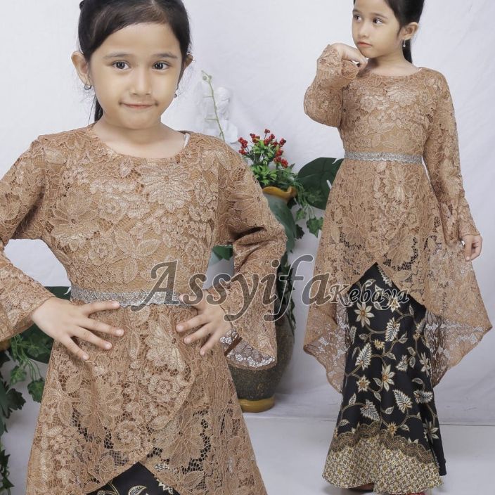 88 IndahKebaya  BAJU KEBAYA ANAK 412Thn  KEBAYA TUNIK TIARA BROKAT ANAK SD  BAJU ANAK PESTA KARTINI