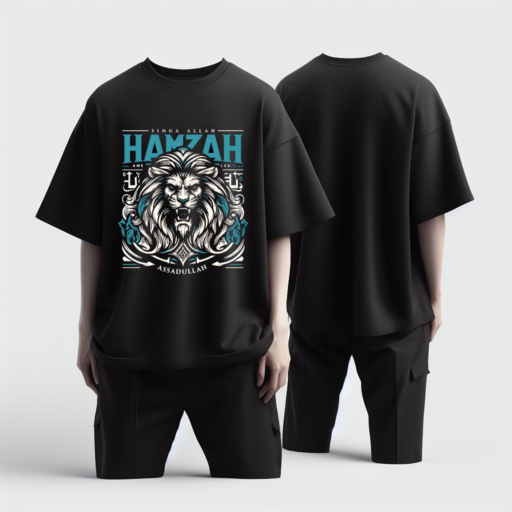 HandArt - Kaos Hamzah Sahabat nabi, Kaos Dakwah Islami-Kaos Distro-Kaos Murah, Original Carton Combe