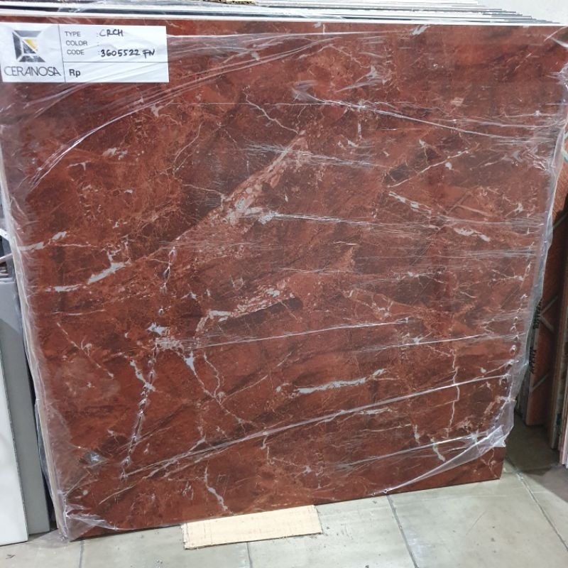 granit lantai ruang tamu tidur rumah CERANOSA 60x60 3605522FN red