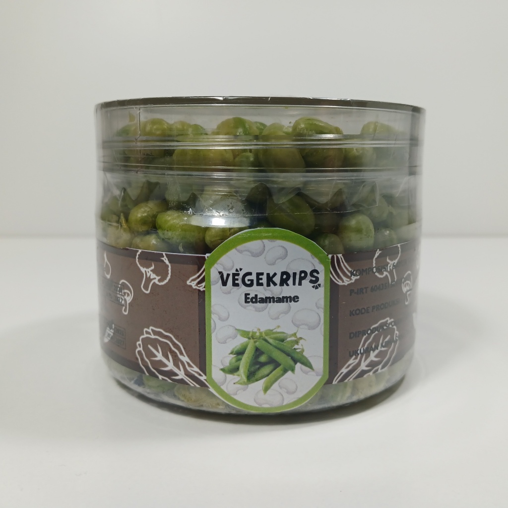 

Keripik Edamame 350 mL Vegekrips