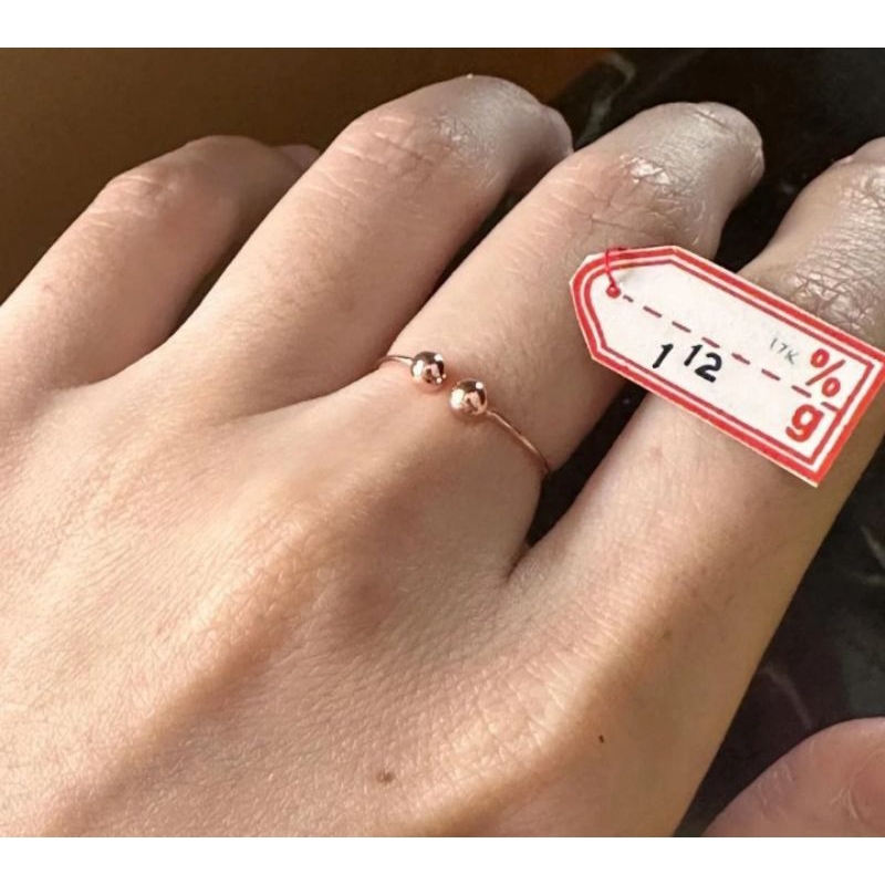 Cincin 2 bola tinju berat 1,12 gram emas 17k