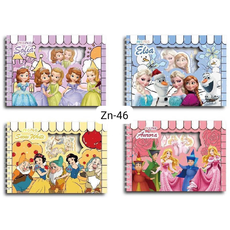 

Buku Stiker Princess Aesthetic Journal Diary Sticker Book Binder Frozen Sophia Snow White Cinderella